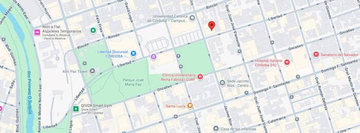 Location in Google Maps - Libertad 1325, Córdoba